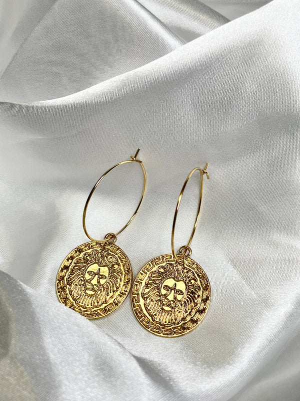 Gold Lioness Beauty Hoops