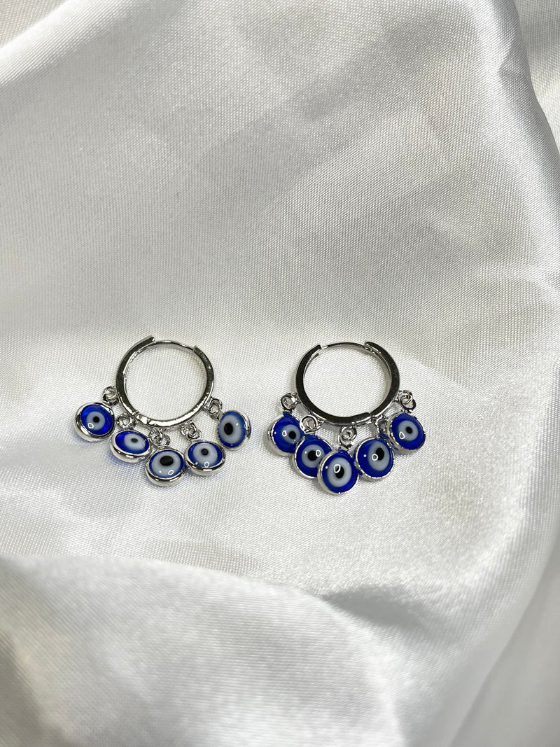 Multicharm Dangle Evil Eye Earrings