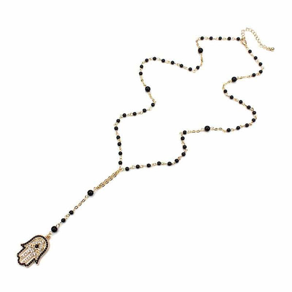 Hamsa Hand Rosary Style Necklace